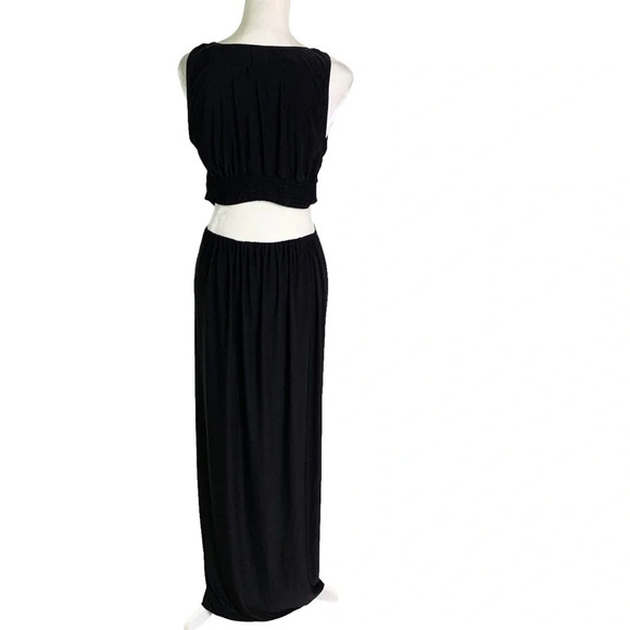 MISA Los Angeles Athema Cutout Waist Sleeveless Maxi Dress Black Size L NWT - Picture 6 of 13
